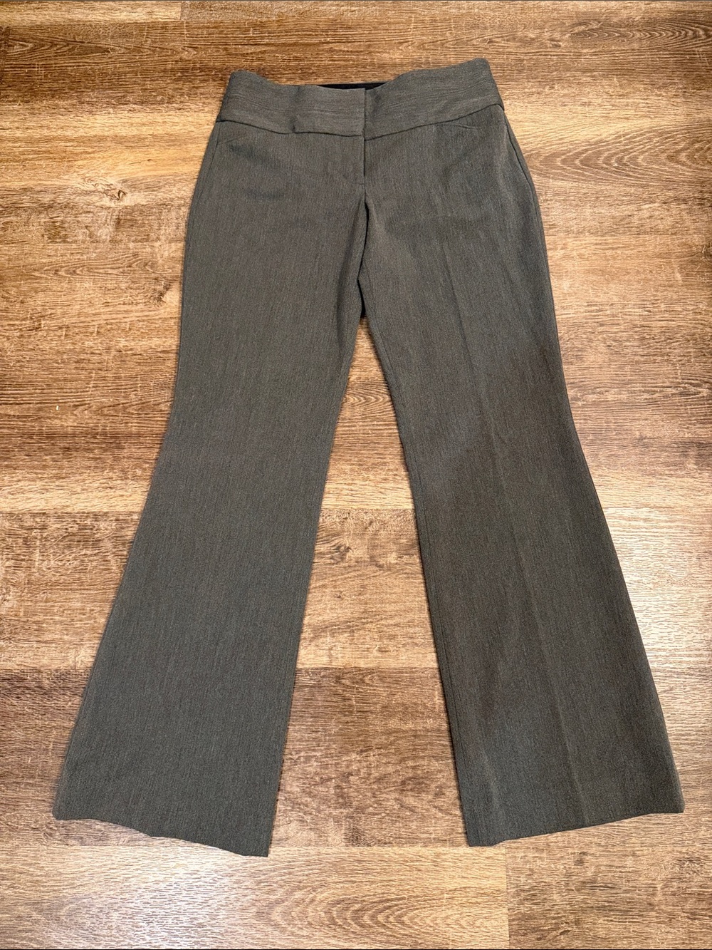 Express Olive Charcoal Boot-Cut Dress Pants